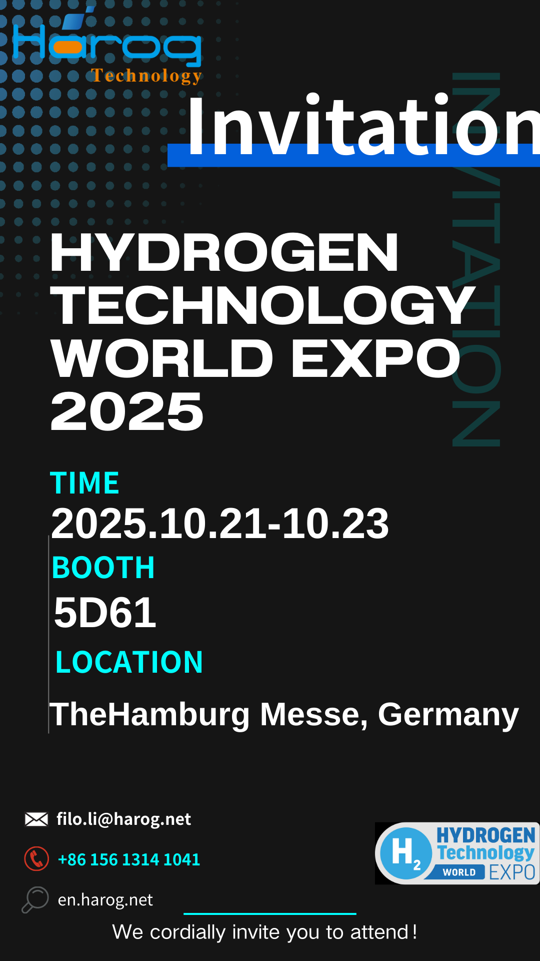 Focus on hydrogen fuel cell core technology: Harog Technology meets you at the 2025 Germany Hydrogen Energy Expo